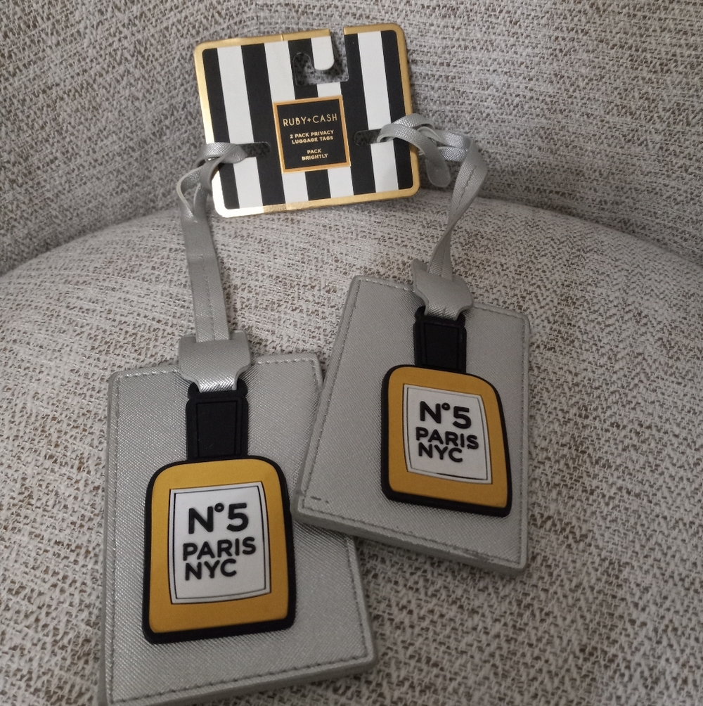 Ruby + Cash Luggage Tags with Paris NYC Design
